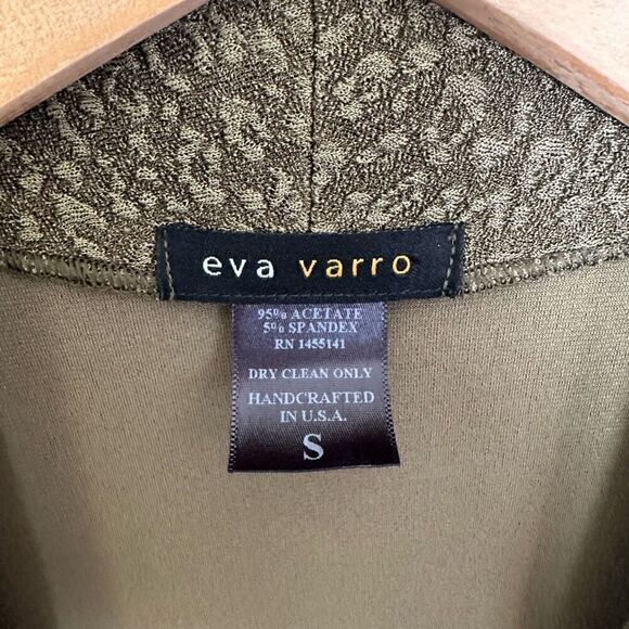 Eva Varro Women’s Barcelona Semi Fitted Pebble Olive Green Drape Collar Zipper D - Picture 8 of 9